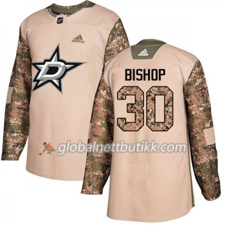 Dallas Stars Hockeydrakt Ben Bishop 30 2017-2018 Camo Veterans Day Practice Adidas Authentic - Herre